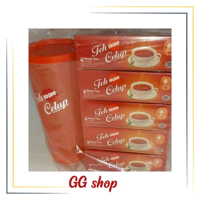 

5 paket teh celup Sosro gratis tempat minum