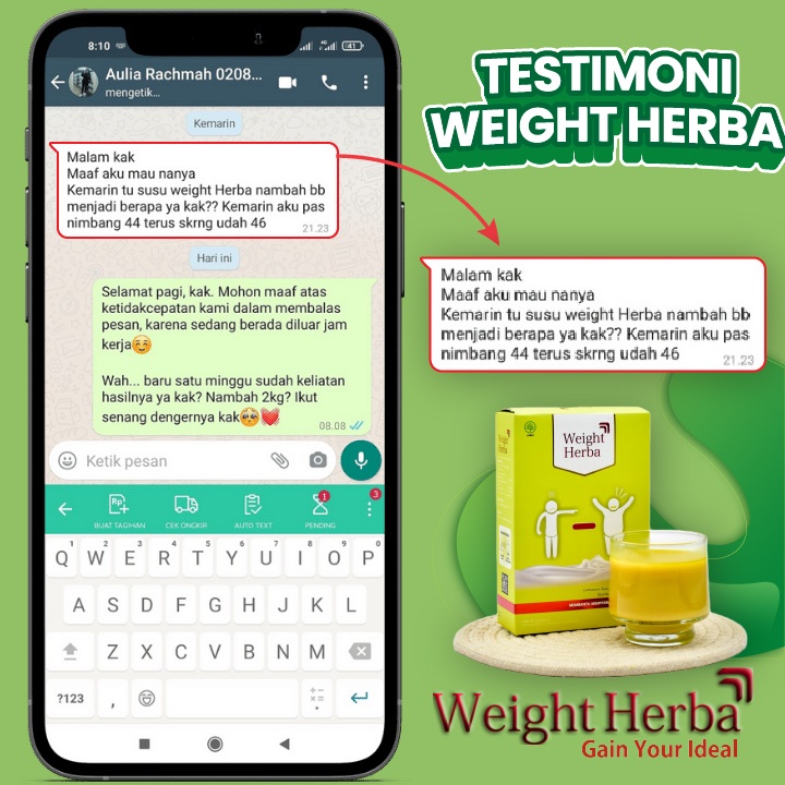 WEIGHT HERBA Susu Penambah Berat Badan 100% Original Kaya Susu Kambing Etawa Murni Asli Tanpa Efek Samping Temulawak Daun kelor Rendah Gula Baik Untuk Penderita Diabetes Kolesterol