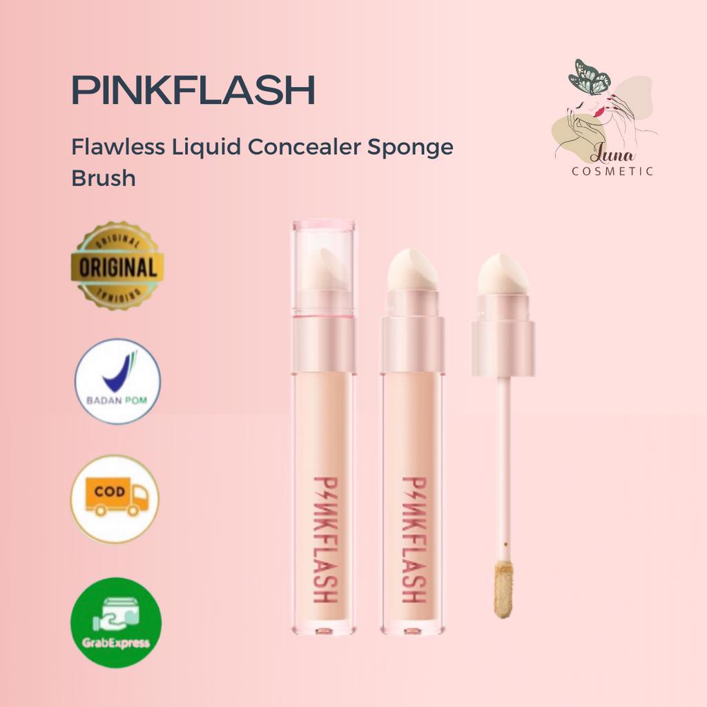 PINKFLASH Flawless Liquid Concealer Sponge Brush With Tool Moisturize Long-Wear 5 Shades