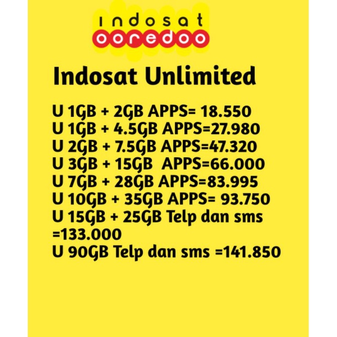 Paket Indosat unlimited