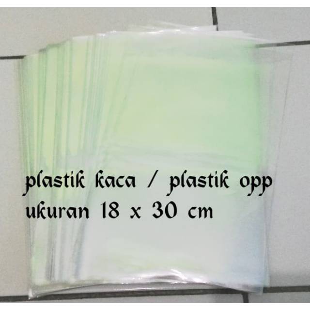 Isi 10 plastik kaca ukuran 18x30 cm