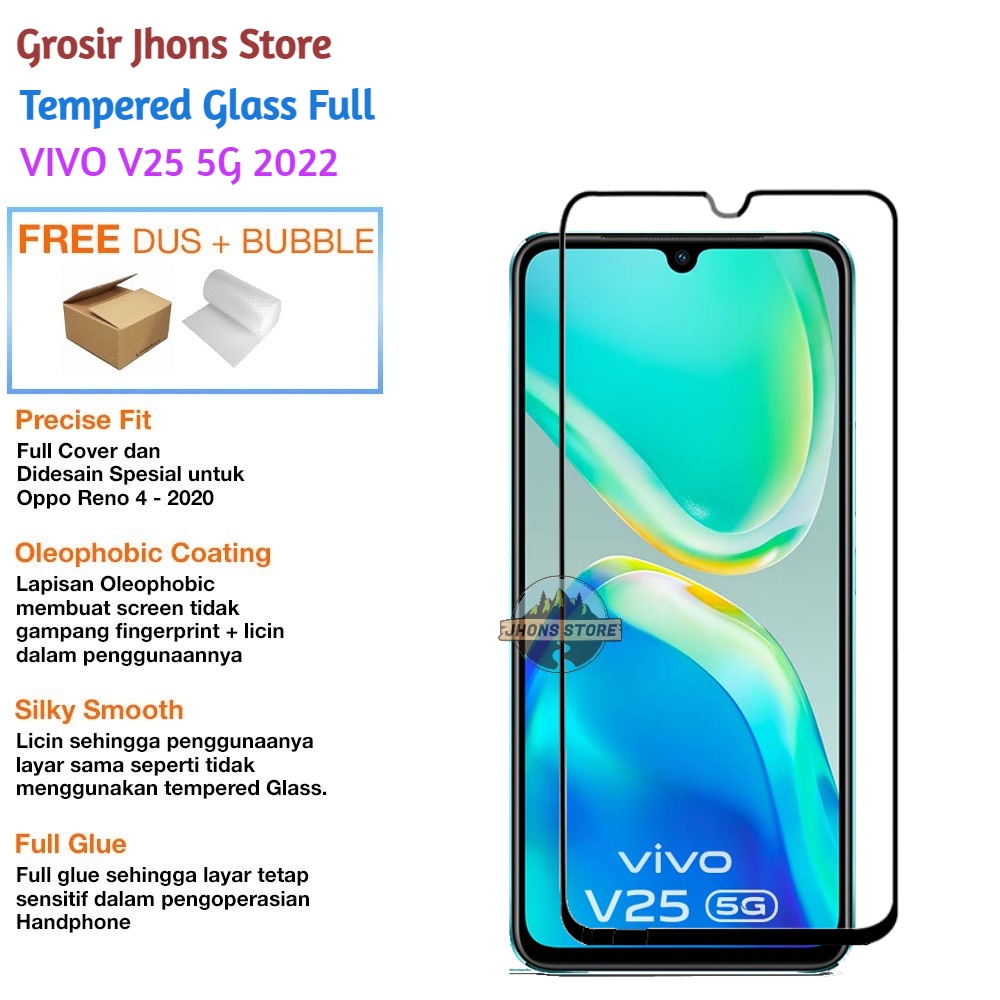 Tempered Glass Full VIVO V25 5G / VIVO V25e 2022 Screen Guard Protection Full Lem