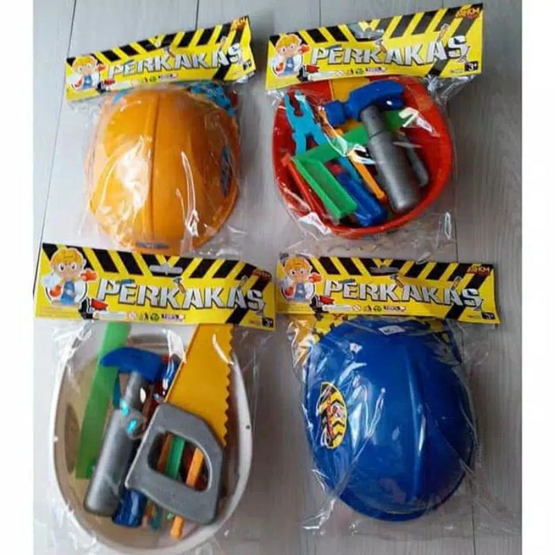 marvelashop | Mainan PERKAKAS peralatan Helm Tukang Konstruksi Tools