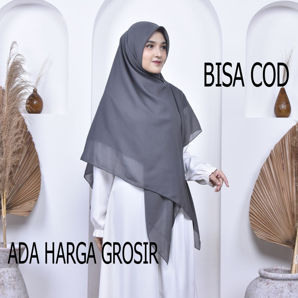 Bella Square Jumbo Syari 140 x 140 cm Hijab Segi Empat Syar'i Kerudung Jilbab Murah