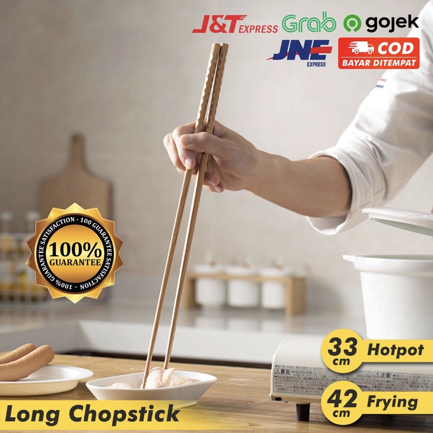 alat masak sumpit panjang kayu / long chopstick / sumpit masak / peralatan masak gorengan