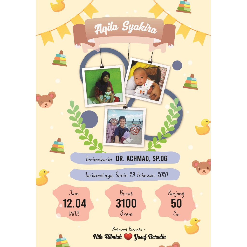 Desain Biodata Bayi - Bio Baby (SOFTFILE)-BD9