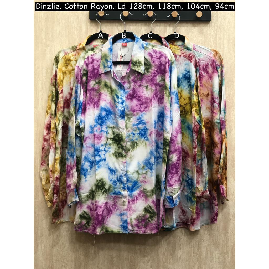 Dinzlie Kemeja Tiedye Wanita Bahan rayon