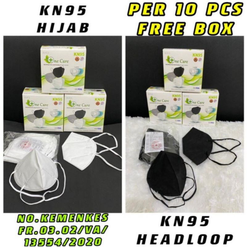 Masker Medis KN95 Hijab 5Ply Headloop - Masker KN95 Medical Grade Korea Surgical Mask Earloop