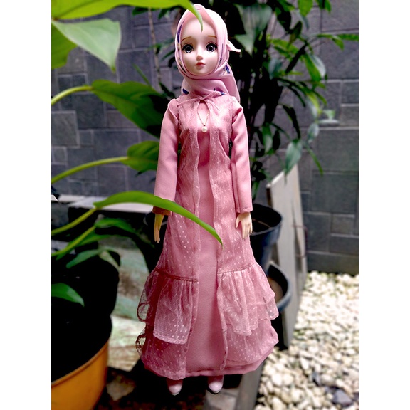 Baju Long Dress Outer Tulle Boneka BJD 60cm Handmade