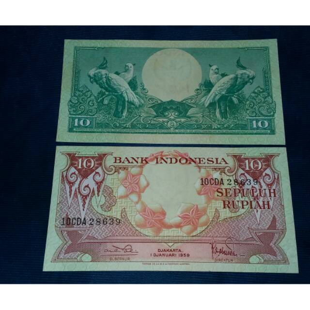 Uang kuno 10 rupiah th 1959