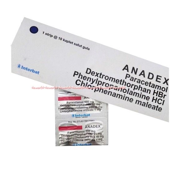 Farmasi-Buku- Bl Anadex Paracetamol Dextromethorphan Obat Penurun Demam 10Kaplet -Buku-Farmasi.