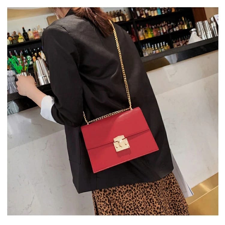 LT 1879 RISCE TAS SELEMPANG TALI RANTAI IMPORT WANITA CEWEK PEREMPUAN JAKARTA BATAM