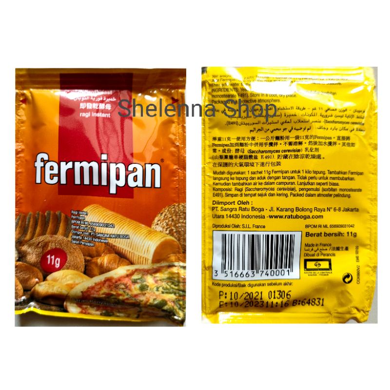 Ragi Instant Fermipan 11g Instant Yeast original made in France