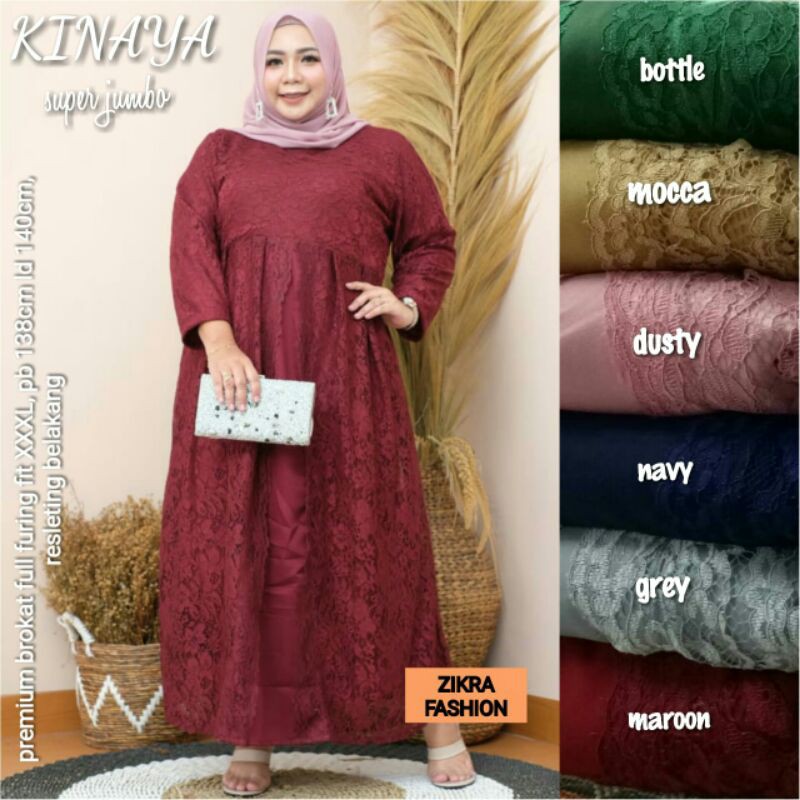 Gamis brokat jumbo Kinaya Maxy
