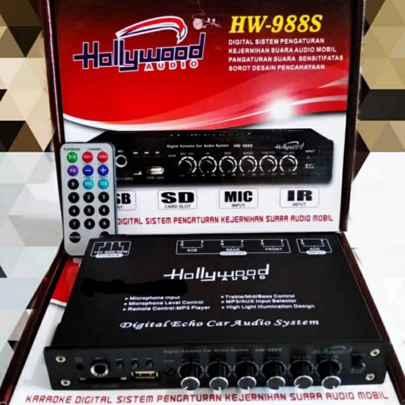 Preamp Parametrik Karaoke Hollywood HW-988S dengan USB Flashdisc MP3 Player