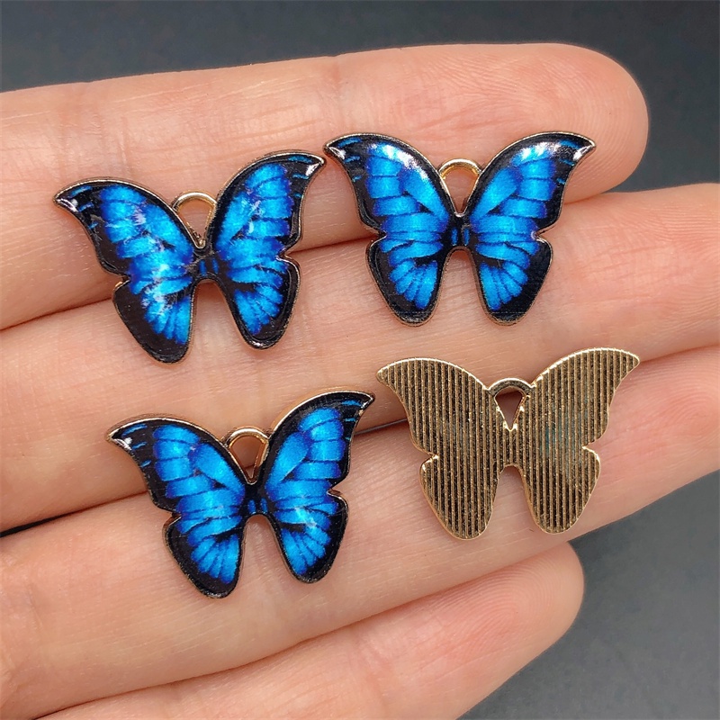 4pcs Liontin Bentuk Hewan Butterfly Bahan Alloy Untuk Membuat Perhiasan Anting