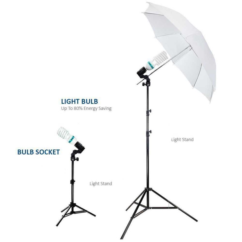 Perlengkapan Lampu Foto Studio Lighting Stand Set Umbrella Reflector