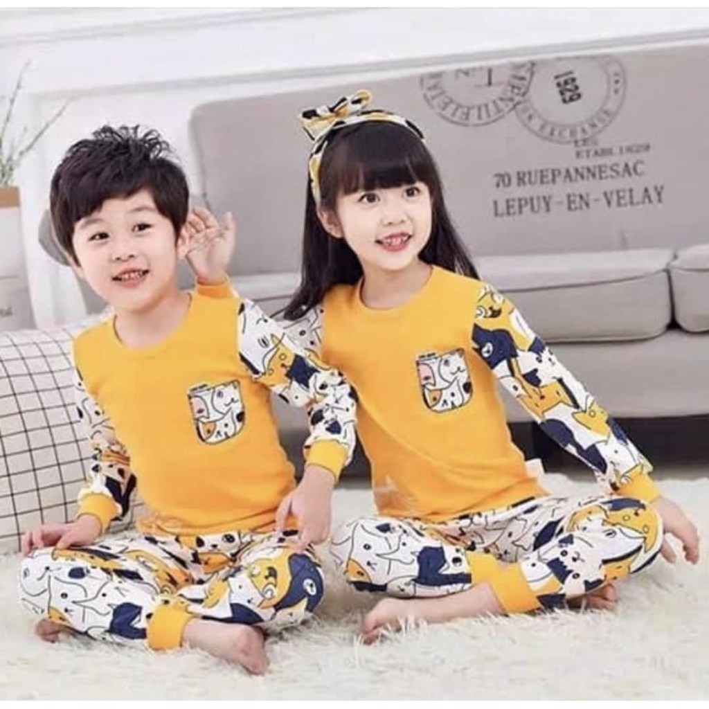 PIYAMA ANAK BAHAN KAOS PREMIUM PIYAMA KAOS ANAK LAKI LAKI ANAK PEREMPUAN TERLARIS TERBARU BAJU TIDUR