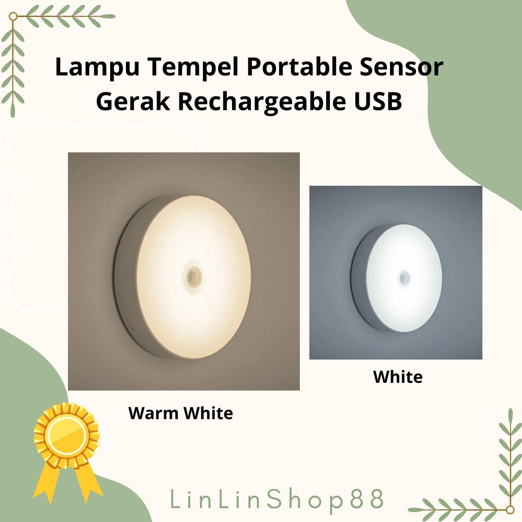 Lampu Tempel Portable Sensor Gerak Rechargeable USB