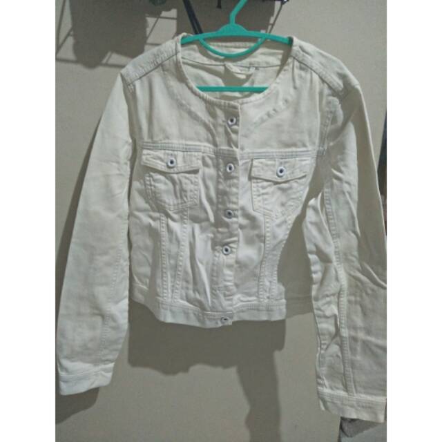 Zara white denim jacket