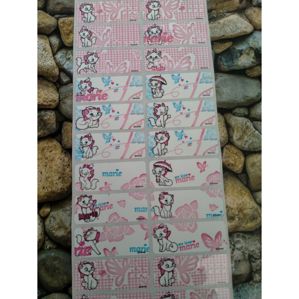 

Stiker Label Nama Name Sticker Waterproof Anti Air MARIE CAT