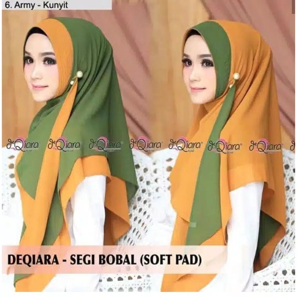 Alny Hijab - Segi 3 segitiga soft pad bobal (Bolak Balik ) deqiara