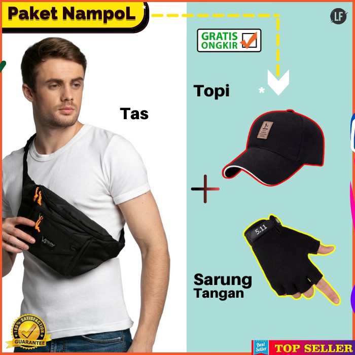 Tas Pria WaistBag Man Korea Slempang Cowok / Tas Pinggang Cowok Casual A9