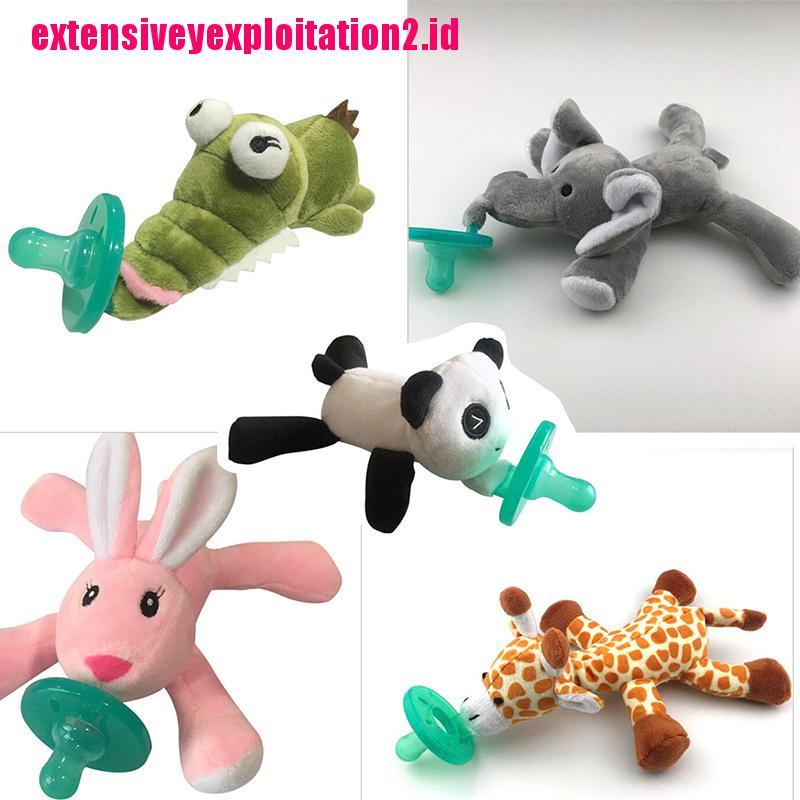 &lt; E2id &amp; &gt; Dot / Empeng Silikon Bebas BPA Aksen Boneka Plush Jerapah Untuk Bayi