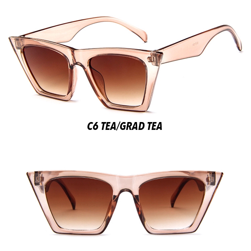 (YUZHU) Bayar di Tempat INS Fashion Oversized Retro Mata Kucing Wanita Kacamata Hitam Women Sunglasses