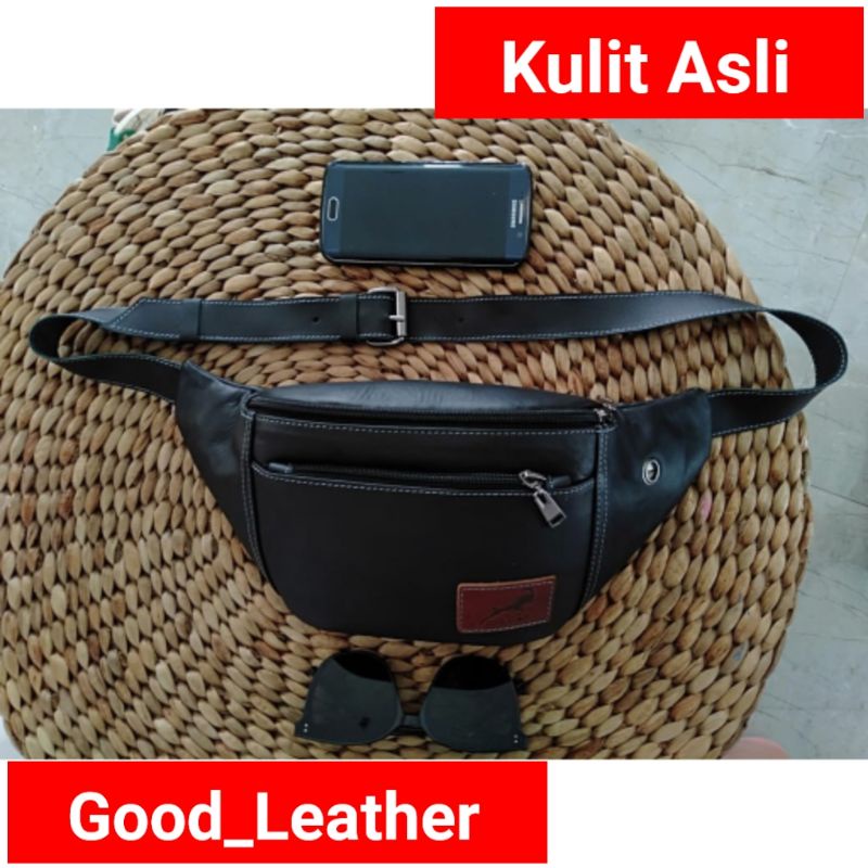 Tas Pinggang/Selempang/Waistbag/KulitAsli/Bukan Imitasi/TasPria/Kekinian