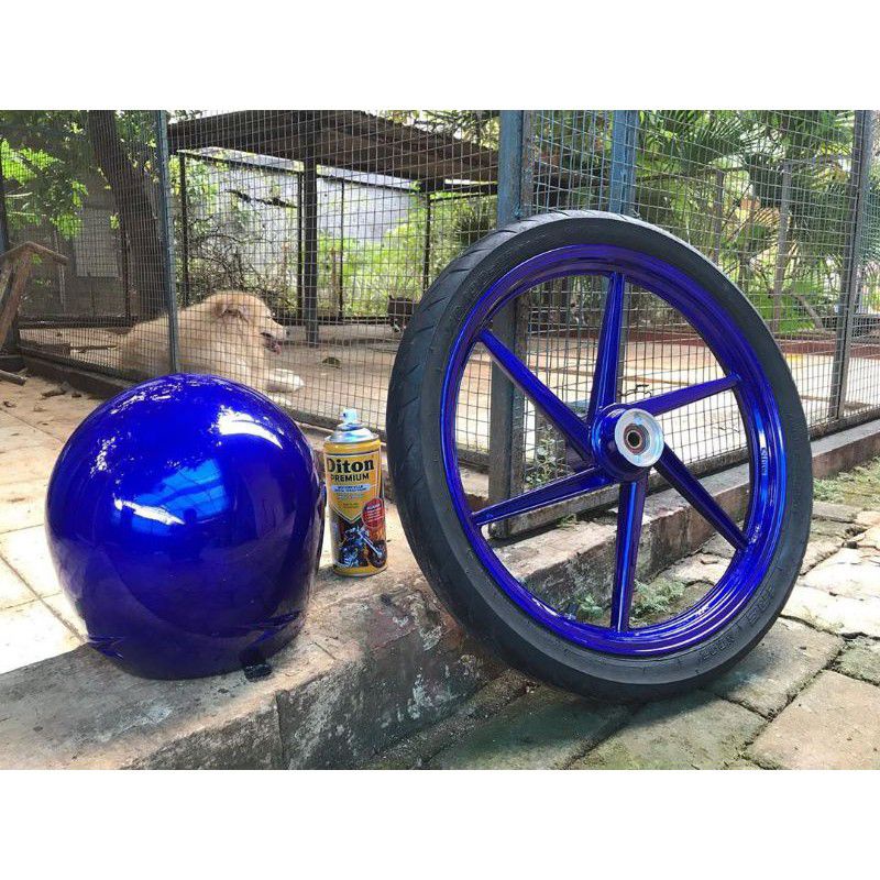 Pilok Biru Movistar Atlantis Blue Y 9295 * Diton Premium Cat Semprot Sepeda Motor Mobil Velg Helm Rangka