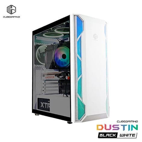 CUBE GAMING DUSTIN WHITE - ATX - LEFT SIDE TEMPERED GLASS - PSU COVER - RGB FRONT PANEL