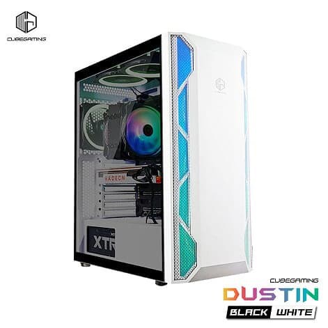 CUBE GAMING DUSTIN WHITE - ATX - LEFT SIDE TEMPERED GLASS - PSU COVER - RGB FRONT PANEL