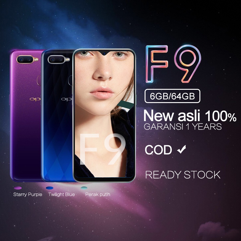 hp  Ready✅  OPPO F9 RAM 6/128GB  murah GARANSI TOKO  BARU HP  New asli  100%