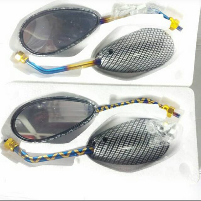 Kaca spion karbon satria fu suzuki gagang pendek atau tanggung