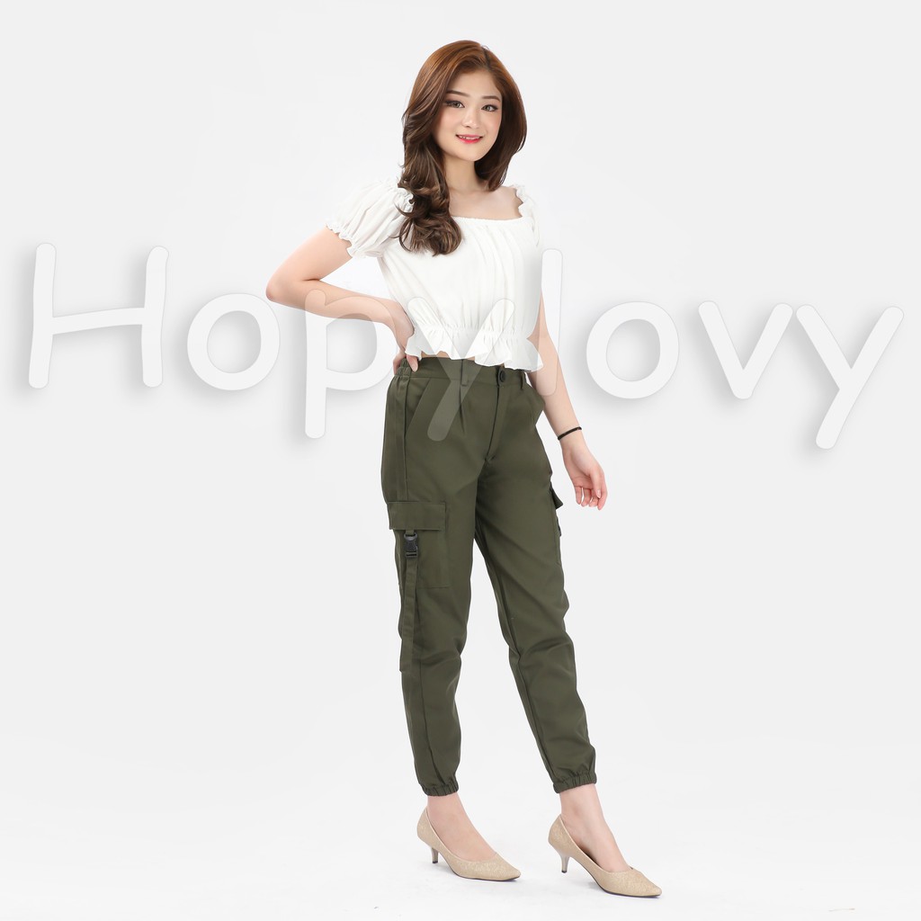 HOPYLOVY Celana Wanita Jogger Cargo Dariya | Celana Joger Kargo