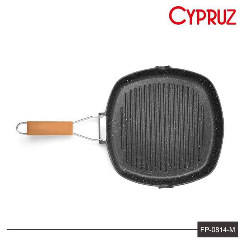 Cypruz Die Cast Marble BBQ Panci + Gagang Lipat / BBQ Pan + Foldable
Handle 28 Cm FP-0814-M