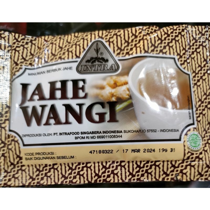 

Jahe Wangi Intra 1renteng isi 10 sachet @20gr (Ed 6 sept 26)