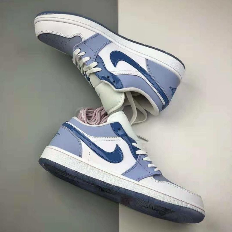 Nike Low Air Jordan 1 Mighty Swooshers Haze Blue White Premium Import BNIB