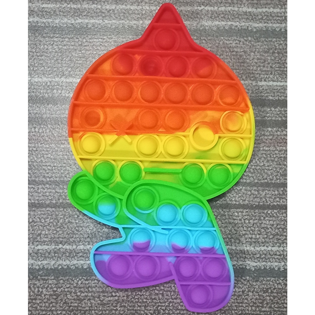 Pop It Jumbo FIDGET TOY Mainan Anak Karakter BTS Rainbow Ukuran 20 cm-VAN