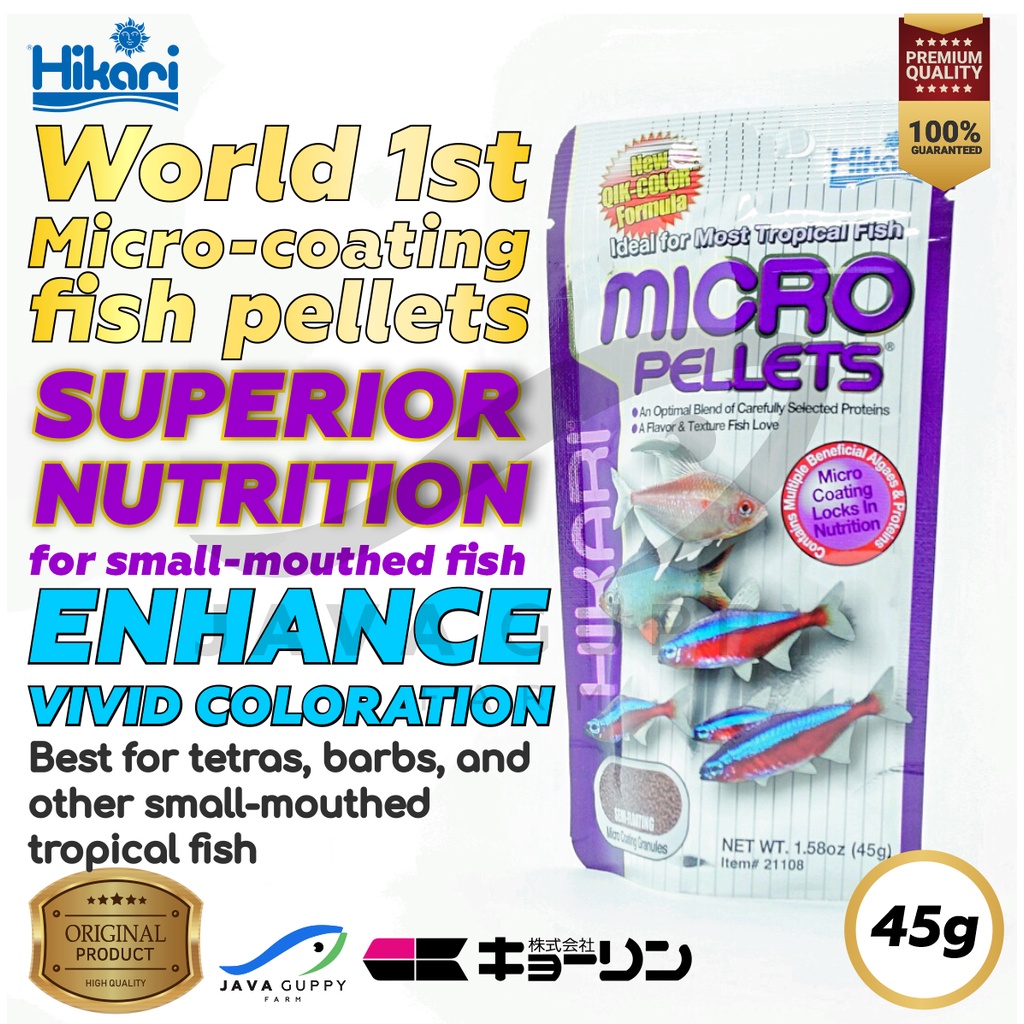 Hikari Micro Pellets - 45 gram - Pakan Tetra Glofish - Tropical Fish - Pakan Ikan Hias