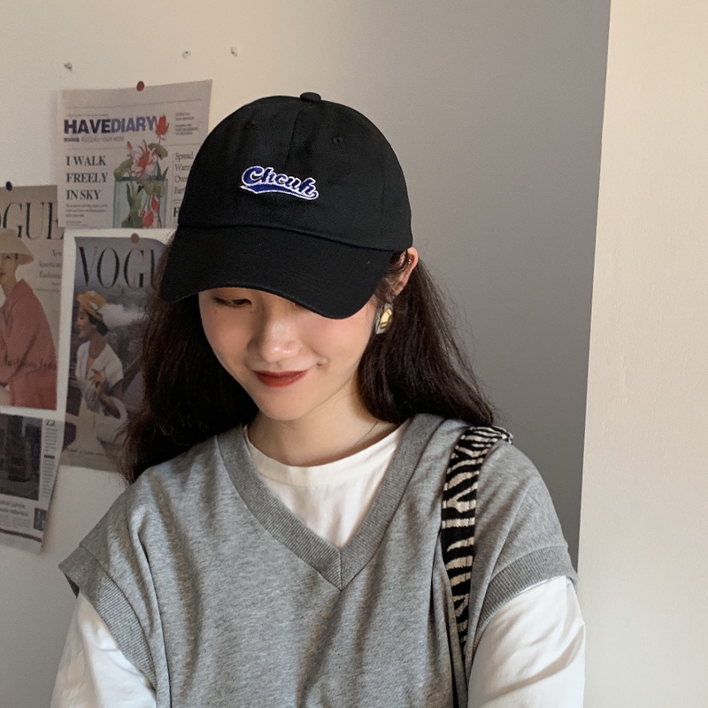 Topi Baseball Motif Bordir Warna Solid Gaya Korea Kasual