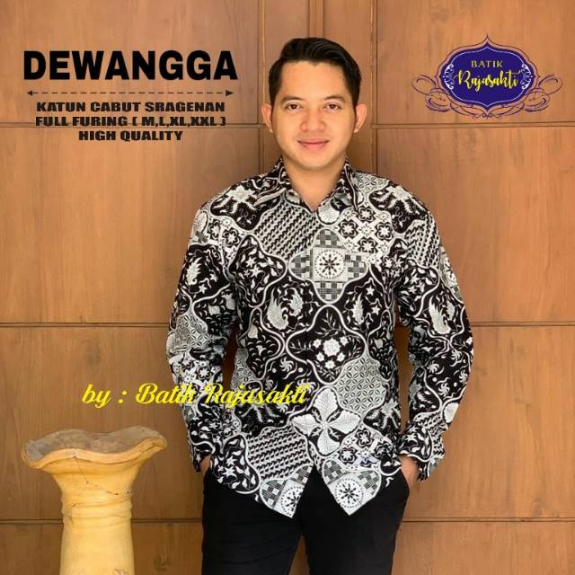 DEWANGGA LAWASAN Kemeja Batik Pria Katun Sragenan Full Furing