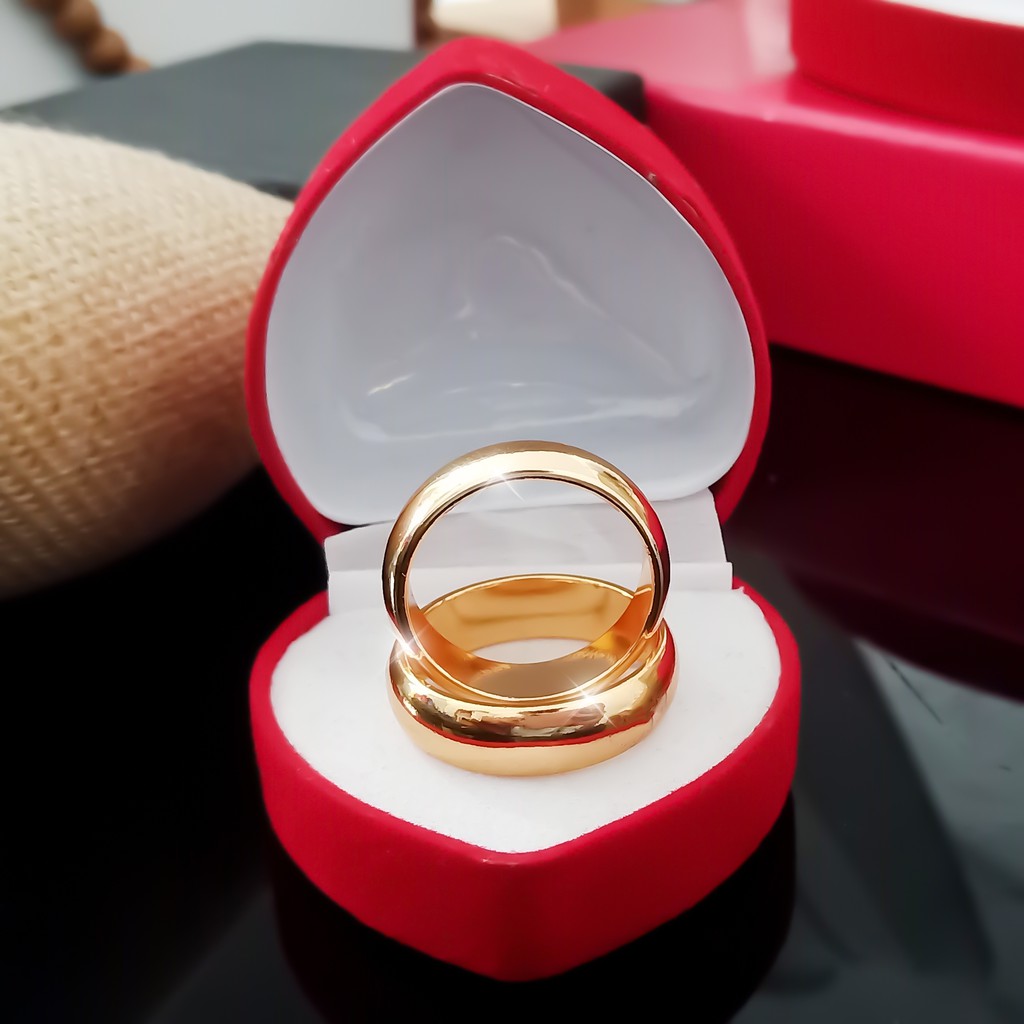 TERLARIS Cincin Couple Titanium ANTI KARAT SELAMANYA harga PROMO Free Box Cincin (BISA COD)