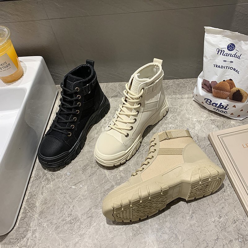 COD POS 201 Sepatu Sneakers Boot Heel Wanita Import Korea Sytle-4