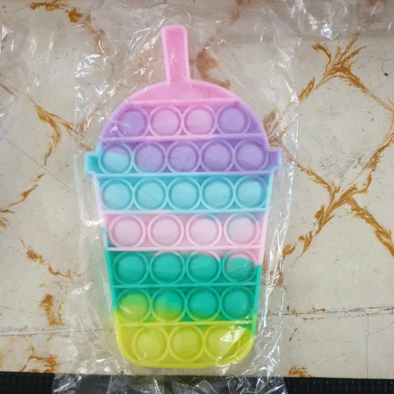 Pop It Ice Cream Es Krim | Popit Es Krim Rainbow Pastel Macaron-Boba Cup Macaron