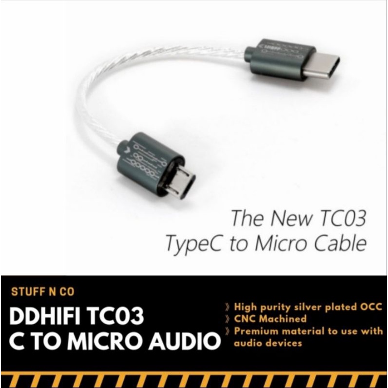 DDHifi TC03 ALL NEW Micro Usb to Type C Audio Converter OTG DAC
