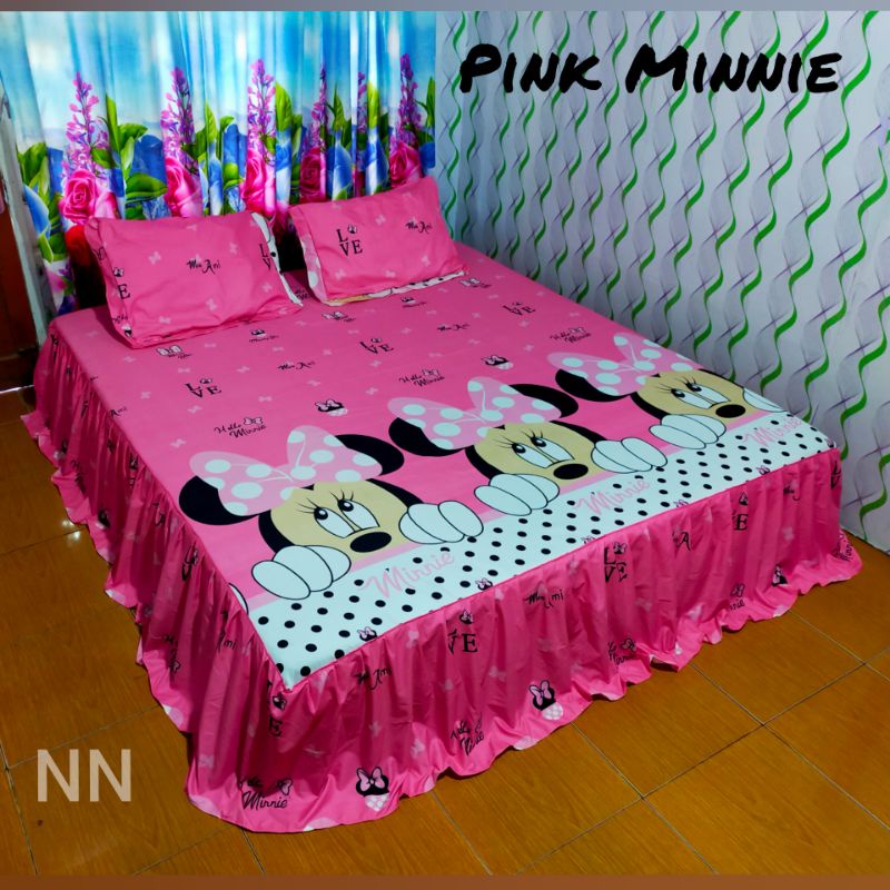 SPREI RUMBAI PINK MINNIE