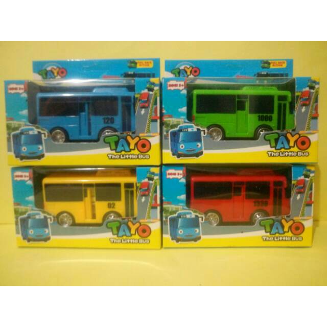 Bus tayo isi 4 pintu bisa di buka bus tayo figure bus tayo mainan tayo figure tayo hiasan kue tayo