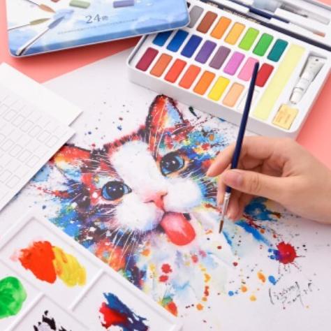 

TERBARUU!! Deli Solid Watercolor Set Cat Air Padat isi 24/36 warna 73876/73877 SALE